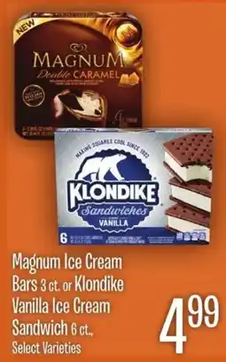 Jewel-Osco Magnum Ice Cream Bars or Klondike Vanilla Ice Cream Sandwich offer