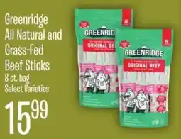 Jewel-Osco Greenridge all natural and grass-fed beef sticks offer