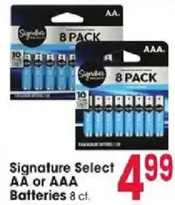 Jewel-Osco Signature Select AA or AAA Batteries offer