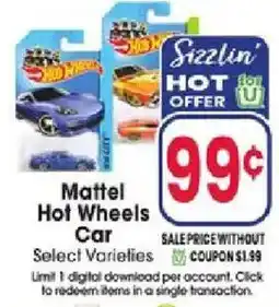 Jewel-Osco Mattel Hot Wheels Car offer
