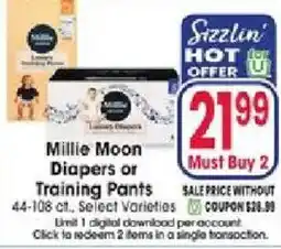 Jewel-Osco Millie Moon Diapers or Training Pants offer