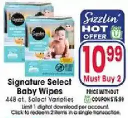 Jewel-Osco Signature Select Baby Wipes offer