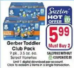 Jewel-Osco Gerber Toddler Club Pack offer