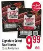Jewel-Osco Signature Select Beef Franks offer