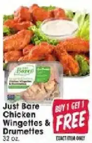 Jewel-Osco Just Bare Chicken Wingettes & Drumettes offer