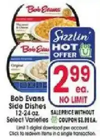 Jewel-Osco Bob Evans Side Dishes offer