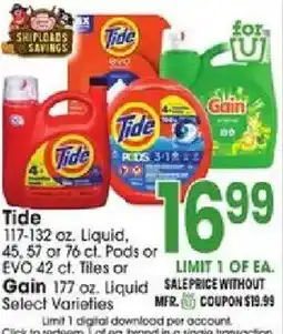 Jewel-Osco Tide or Gain Liquid offer