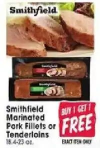 Jewel-Osco Smithfield marinated pork fillets or tenderloins offer