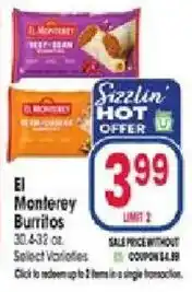 Jewel-Osco El Monterey Burritos offer