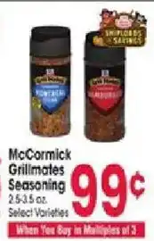 Jewel-Osco McCormick Grillmates Seasoning offer