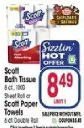 Jewel-Osco Scott Bath Tissue or Scott Paper Towels offer