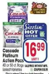 Jewel-Osco Cascade Platinum Action Pacs offer