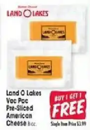 Jewel-Osco Land O Lakes Vac Pac Pre-Sliced American Cheese offer