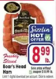 Jewel-Osco Sizzlin' Hot Offer Freshly Sliced Boar's Head Ham offer