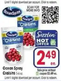 Jewel-Osco Ocean Spray Craisins offer