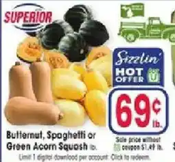 Jewel-Osco Superior Butternut, Spaghetti or Green Acorn Squash offer