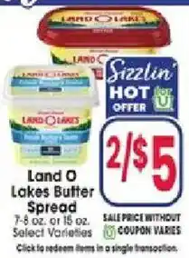 Jewel-Osco Land O Lakes Butter Spread offer