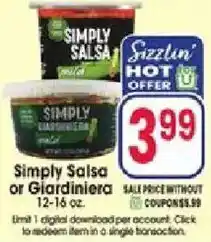 Jewel-Osco Simply Salsa or Giardiniera offer