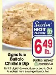 Jewel-Osco Sizzlin' hot offer signature buffalo chicken dip offer