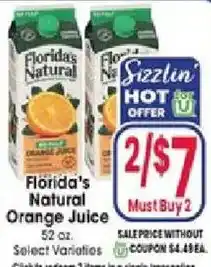 Jewel-Osco Florida's Natural Orange Juice offer