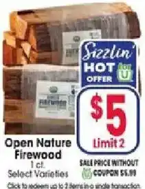 Jewel-Osco Open Nature Firewood offer