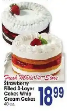 Jewel-Osco Strawberry Filled 3-Layer Cakes Whip Cream Cakes offer