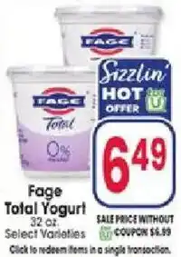 Jewel-Osco Fage Total Yogurt offer