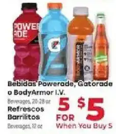 Supermercado El Rancho Bebidas Powerade, Gatorade o BodyArmor I.V. offer