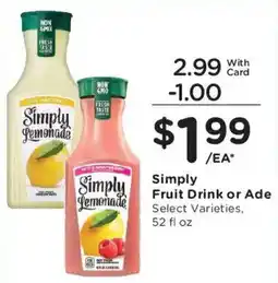 Fry's Simply Fruit Drink or Ade offer