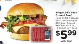 Fry's Kroger 93% Lean Ground Beef offer