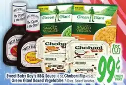 Jewel-Osco Sweet Baby Ray's BBQ Sauce, Chobani Flip, Green Giant Boxed Vegetables offer