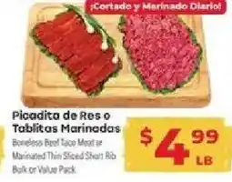 Supermercado El Rancho Picadita de Res o Tablitas Marinadas offer
