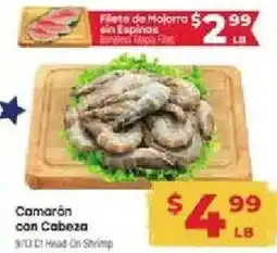 Supermercado El Rancho Camarón con Cabeza Shrimp offer