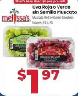 Supermercado El Rancho Melissa's Uva Roja o Verde sin Semilla Muscato offer