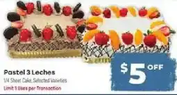Supermercado El Rancho Pastel 3 Leches offer