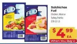 Supermercado El Rancho Fud chicken or turkey franks offer