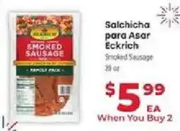 Supermercado El Rancho Eckrich smoked sausage offer