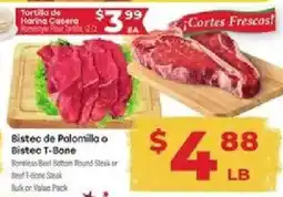 Supermercado El Rancho Bistec de Palomilla o Bistec T-Bone offer