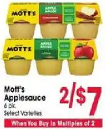 Jewel-Osco Mott's Applesauce offer