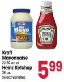 Jewel-Osco Kraft Mayonnaise or Heinz Ketchup offer