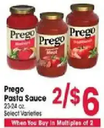 Jewel-Osco Prego pasta sauce offer