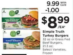 Fry's Simple Truth Turkey Burgers offer