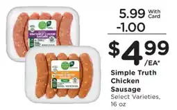 Fry's Simple Truth Chicken Sausage offer