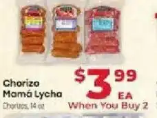 Supermercado El Rancho Charizo Mamá Lycha offer