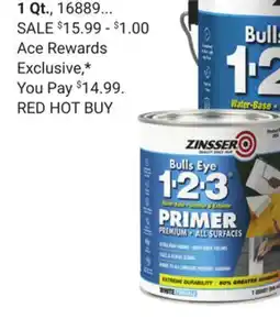 Ace Hardware ZINSSER 1 Qt. Bulls Eye 1-2-3 Primer, 1 Gal offer