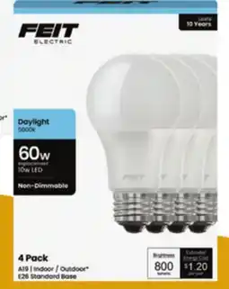 Ace Hardware Feit Electric LED Bulb 4/Pk offer