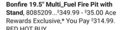 Ace Hardware Bonfire 19.5 Multi_Fuel Fire Pit with Stand offer