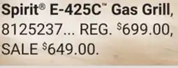 Ace Hardware Spirit E-425C Gas Grill offer