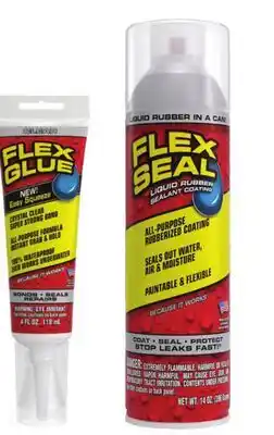 Ace Hardware Flex Glue , Flex Paste , Flex Seal , or Flex Tape Rubberized Sealants offer