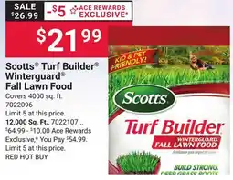 Ace Hardware Scotts Turf Builder Winterguard Fall Lawn Food offer
